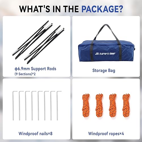 Miniatura 6 de Tiendas de campaña para 1/2/3/4 personas, impermeables y resistentes al viento, tienda de campaña familiar, tienda de campaña ligera y portátil para