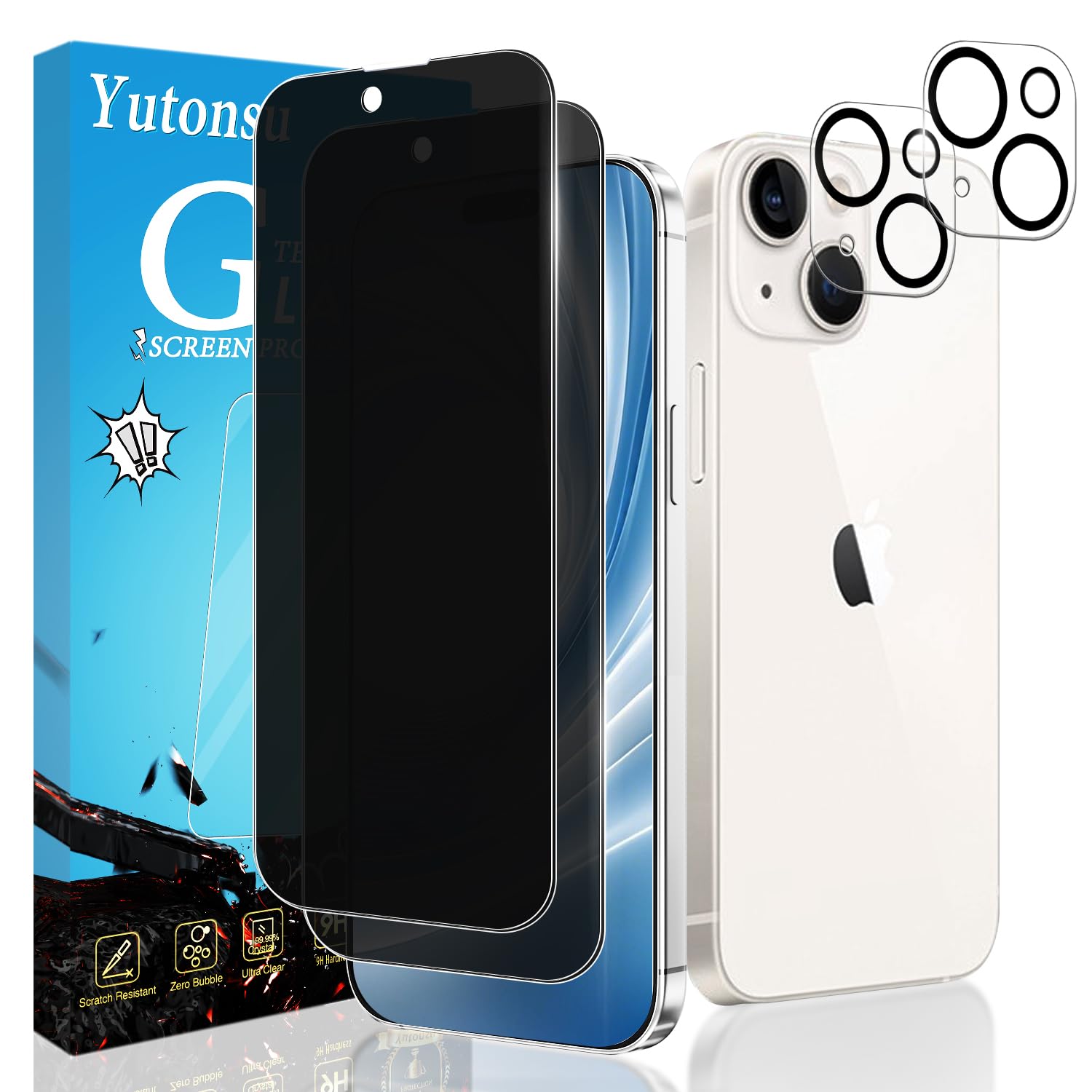 2+2 Pack Privacy Screen Protector for iPhone 14 Plus 6.7-Inch