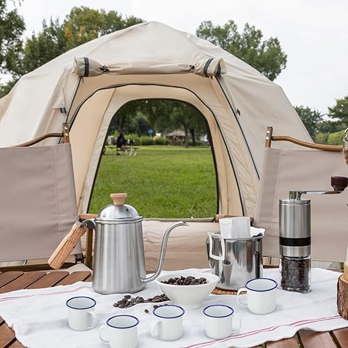 Miniatura 4 de Yinder Mini Tazas de Café Esmaltadas para Camping de Metal Pequeñas Clásicas Portátiles Blancas Tazas para Fogata a Granel Tazas Vintage con Asa