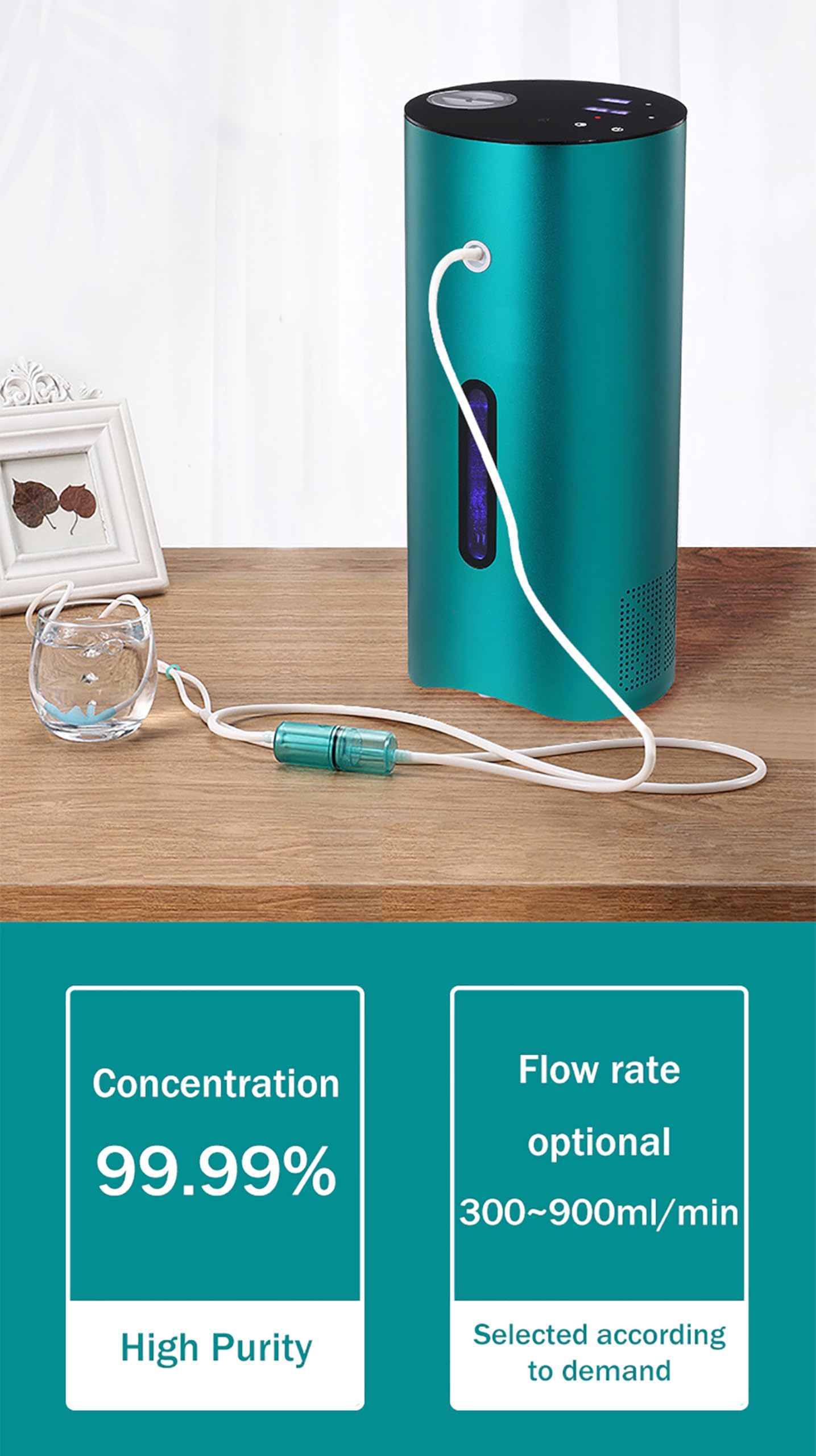 Urządzenie do inhalacji wodorem 300/450/600/900 ml/min z technologią PEM, inhalator z generatorem wodoru o wysokiej czystości 99,99%, 2 wyjścia, ekran dotykowy 300ml