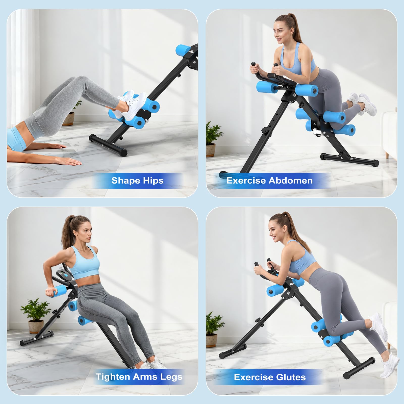 RELIFE REBUILD YOUR LIFE Maquina Abdominales Casa Aparato de Entrenamiento Muscular Ejercitador Plegable Multifuncional Gimnasio