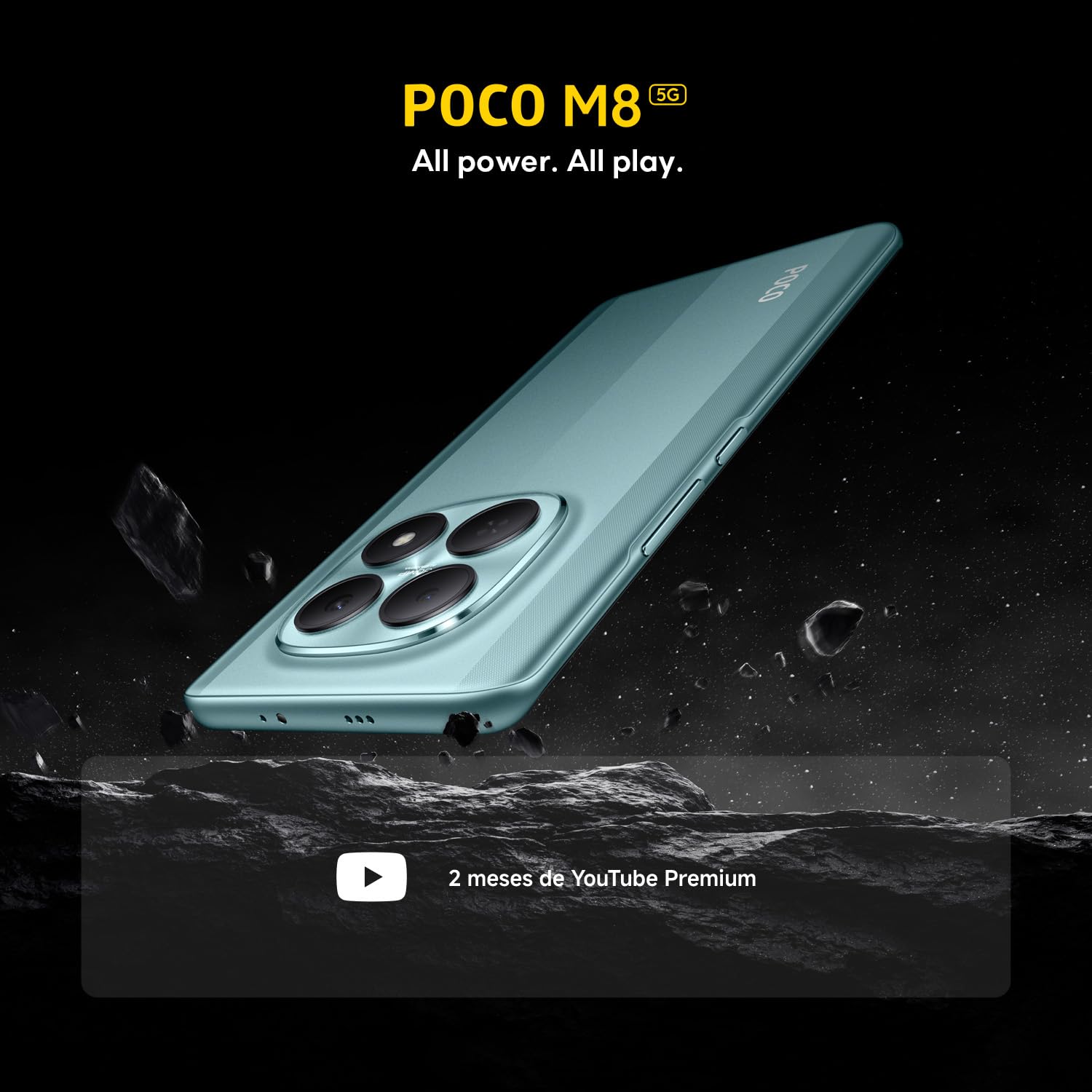XIAOMI POCO M8 5G, Smartphone 8+256GB, Display AMOLED FIoW 6,77" 120Hz, Snapdragon® 6 Gen 3, Doppia fotocamera AI 50MP, Design curvo 3D da 7,35 mm, Nero, Garanzia 2 anni, Caricatore non incluso - 3