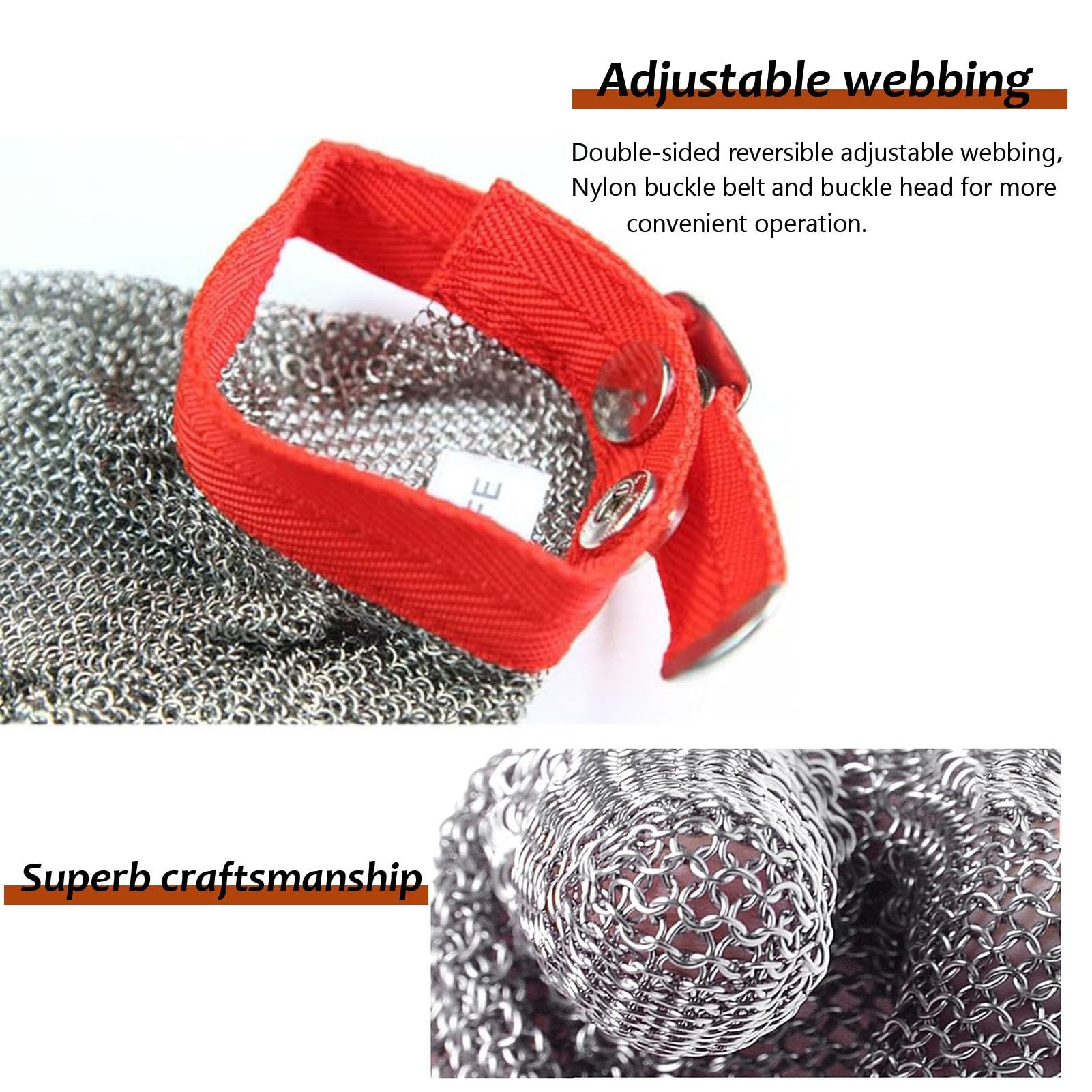 Guantes De Cota De Malla De Acero Inoxidable 316L Aptos Para Alimentos, Guantes A Prueba De Cortes Para Rebanar, Cortar En Cubitos, Carnicería, Uso En Cocina(2 pcs,XXS)
