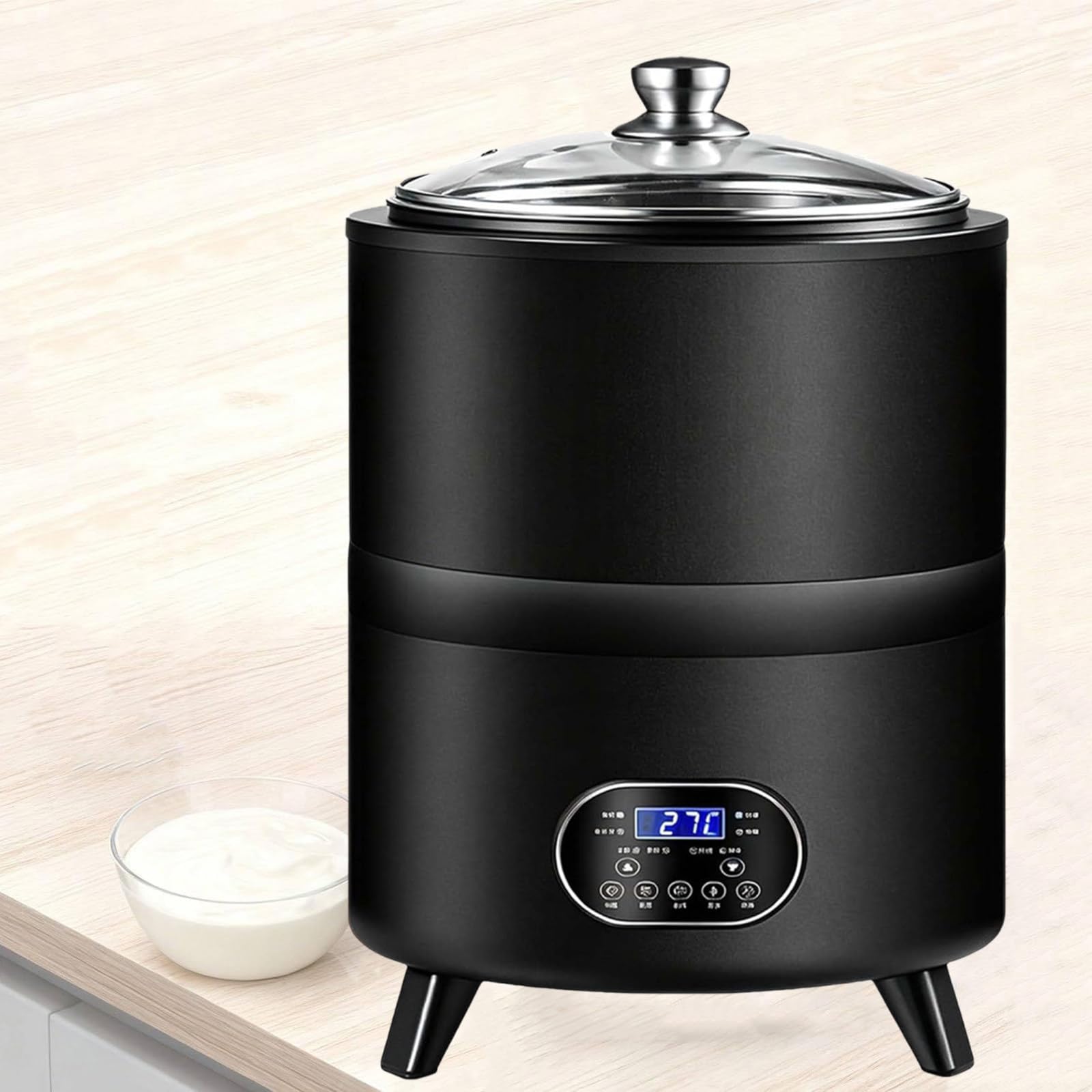 Commercial Yogurt Fermentation Machine, Smart Constant Temperature Yogurt Machine, Yogurt Maker Machine, 360° Constant Temperature Fermentation, 400W / 600W, For Yogurt Natto Rice Wine Black-8L