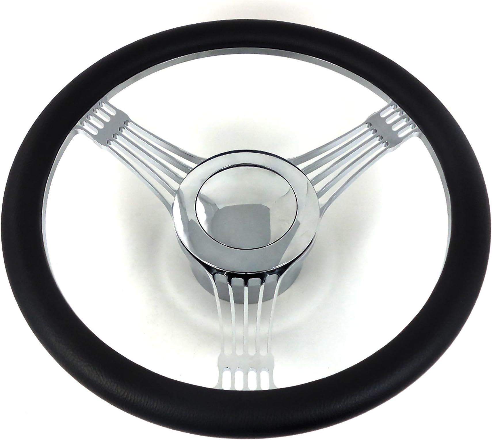 14" Leather & Aluminum Steering Wheel Kit Banjo Style (Adapter Included)