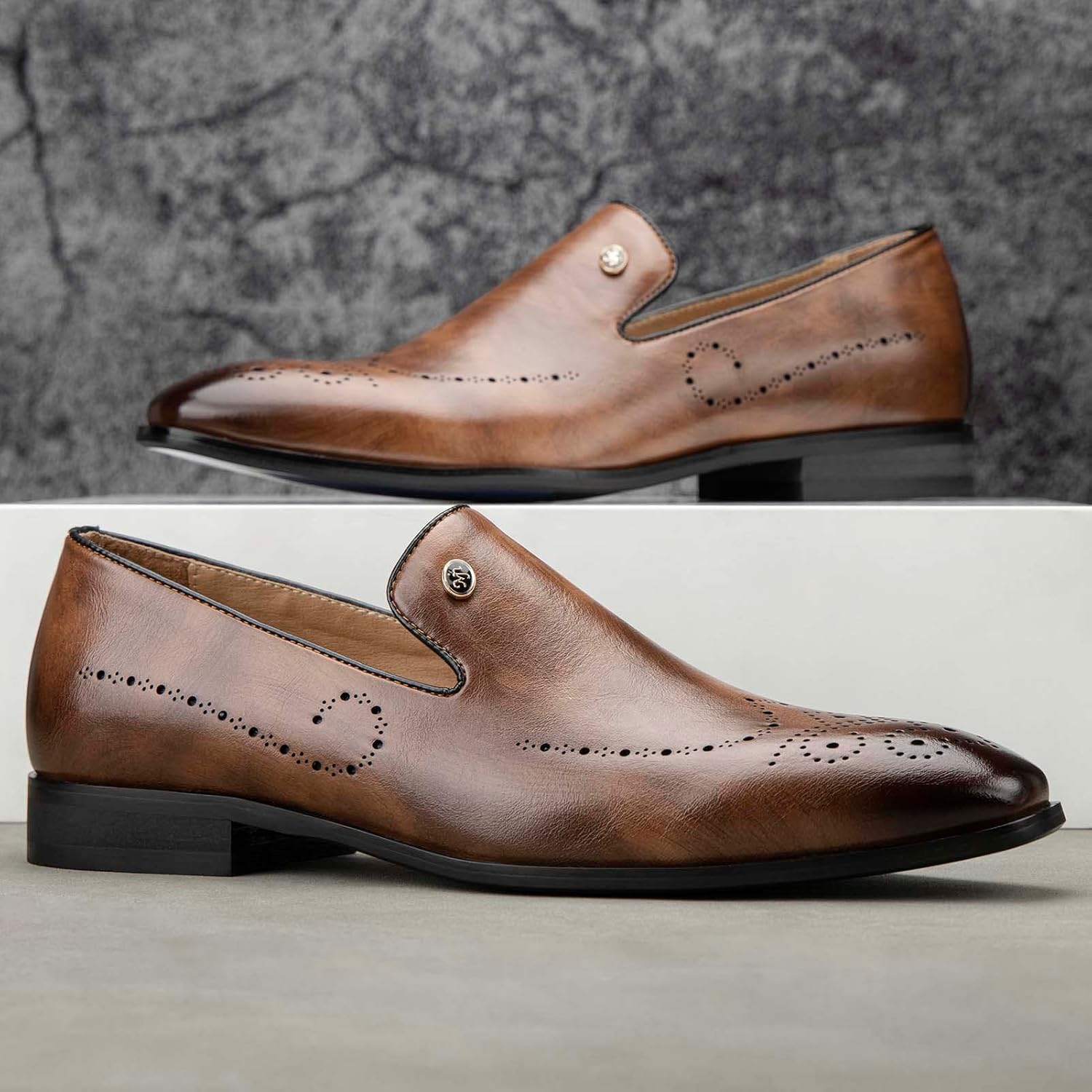 Meijiana Mens Loafers Wedding Dress Shoes Slip-On Loafers for Men Tuxedo Suit Shoes - Image 5