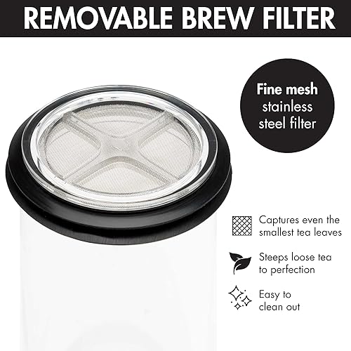 Miniatura 7 de Primula Press and Go - Máquina de té helado, vaso de viaje, botella infusora, tapa abatible a prueba de fugas con asa de transporte, apta para