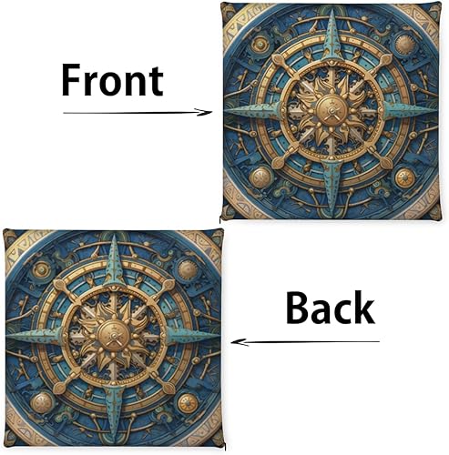 Miniatura 6 de Bardic Cojín para silla, 1 paquete de cojín de espuma viscoelástica con brújula náutica, cojín cuadrado extraíble para silla de cocina, comedor,