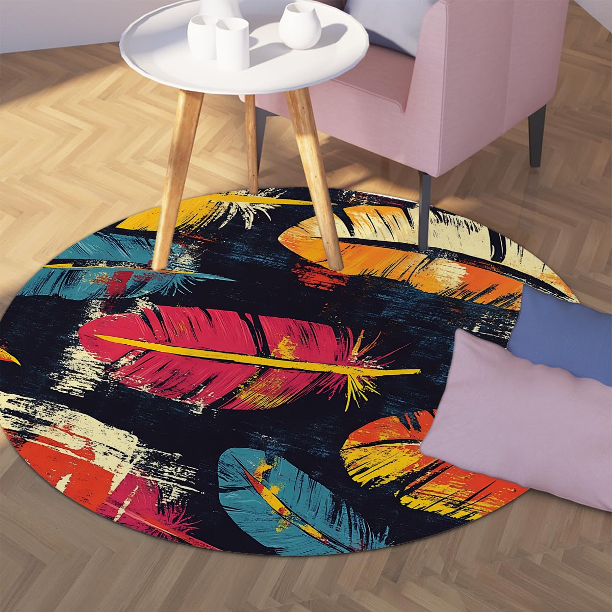 Tapis ronds pour le salon moderne et doux idéal pour une chambre de bureau
