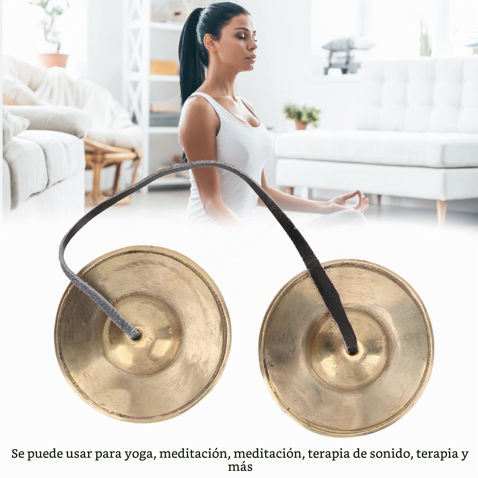 Címbalos Tibetanos Tingsha Campanas de Meditación, 2.7in Latón Fuerte Penetración del Sonido Campanas Tingsha Cymbals, Ligero Portátil Campanas Tingsha Cymbals Om Mane Padme Hum