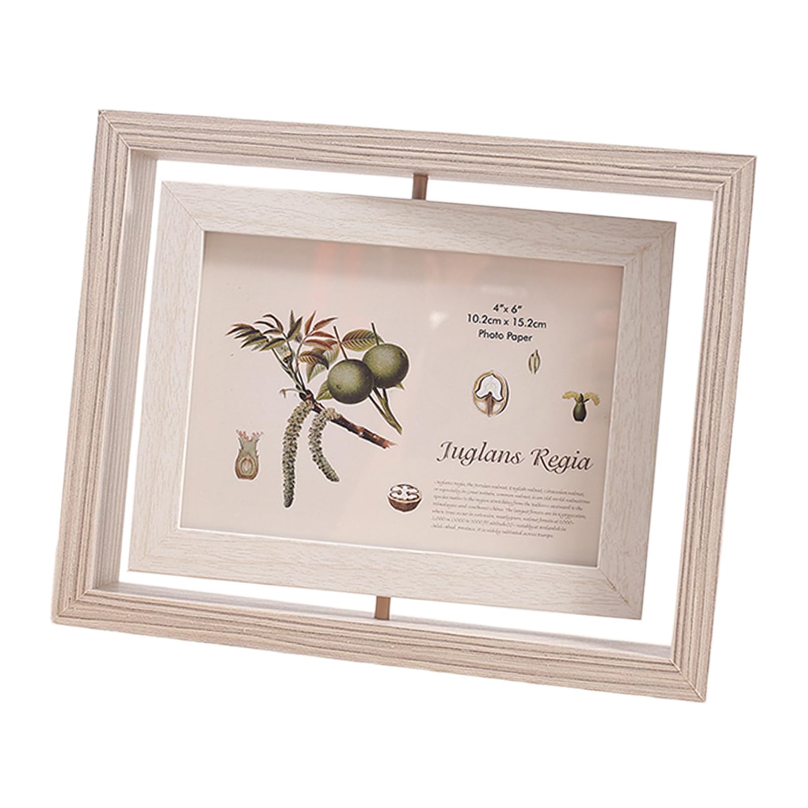 Wooden 360 Degree Rotating Photo Frame 6 Inch Swivels Picture Photos Holder Stand for Multiple Pictures Display Display Stand