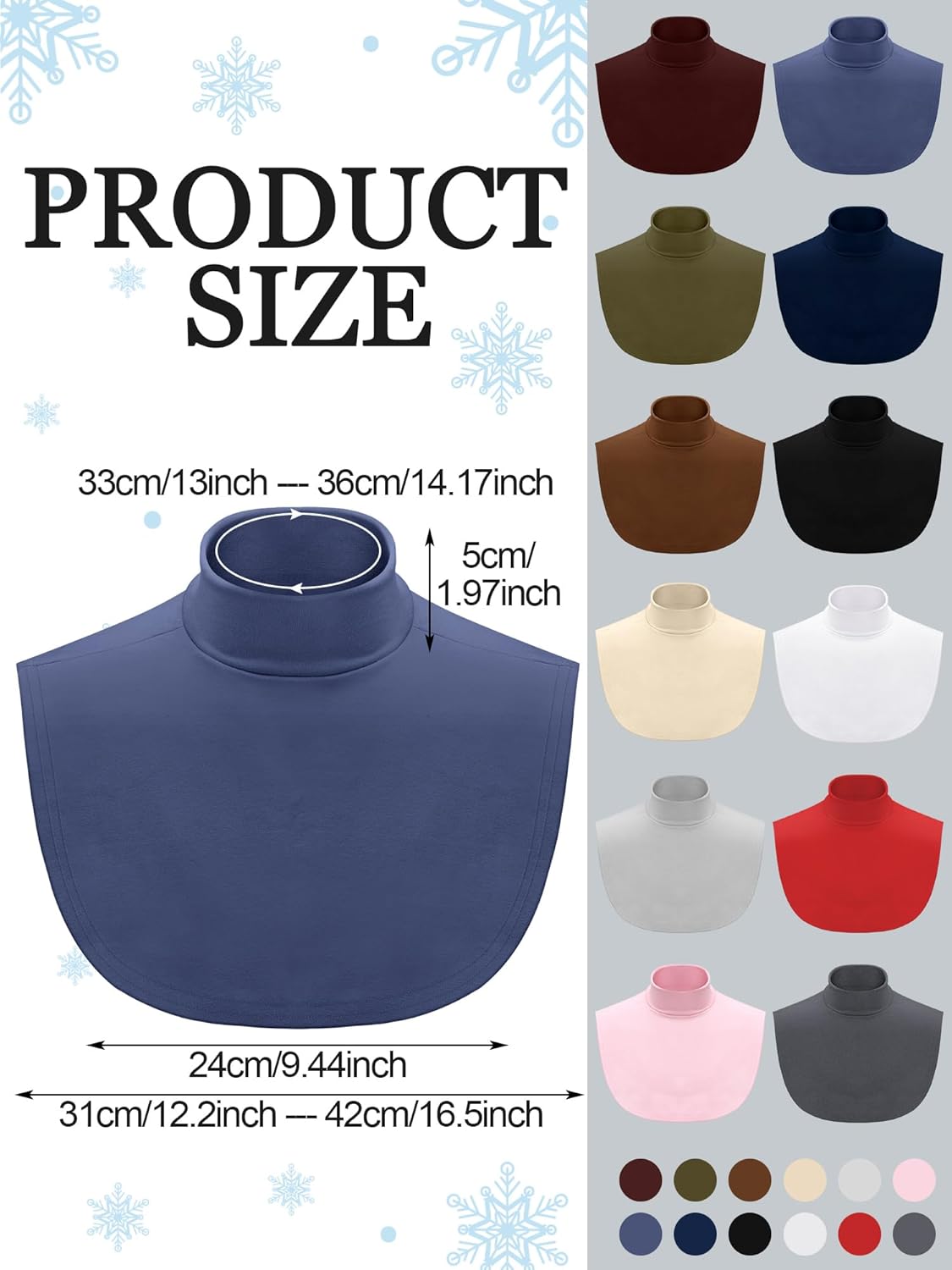 SATINIOR Fake Turtleneck Dickey Collars Women Half Top Mock Collar Neck Wear in Sweater Hoodie High Neck Mock Collar - Image 2