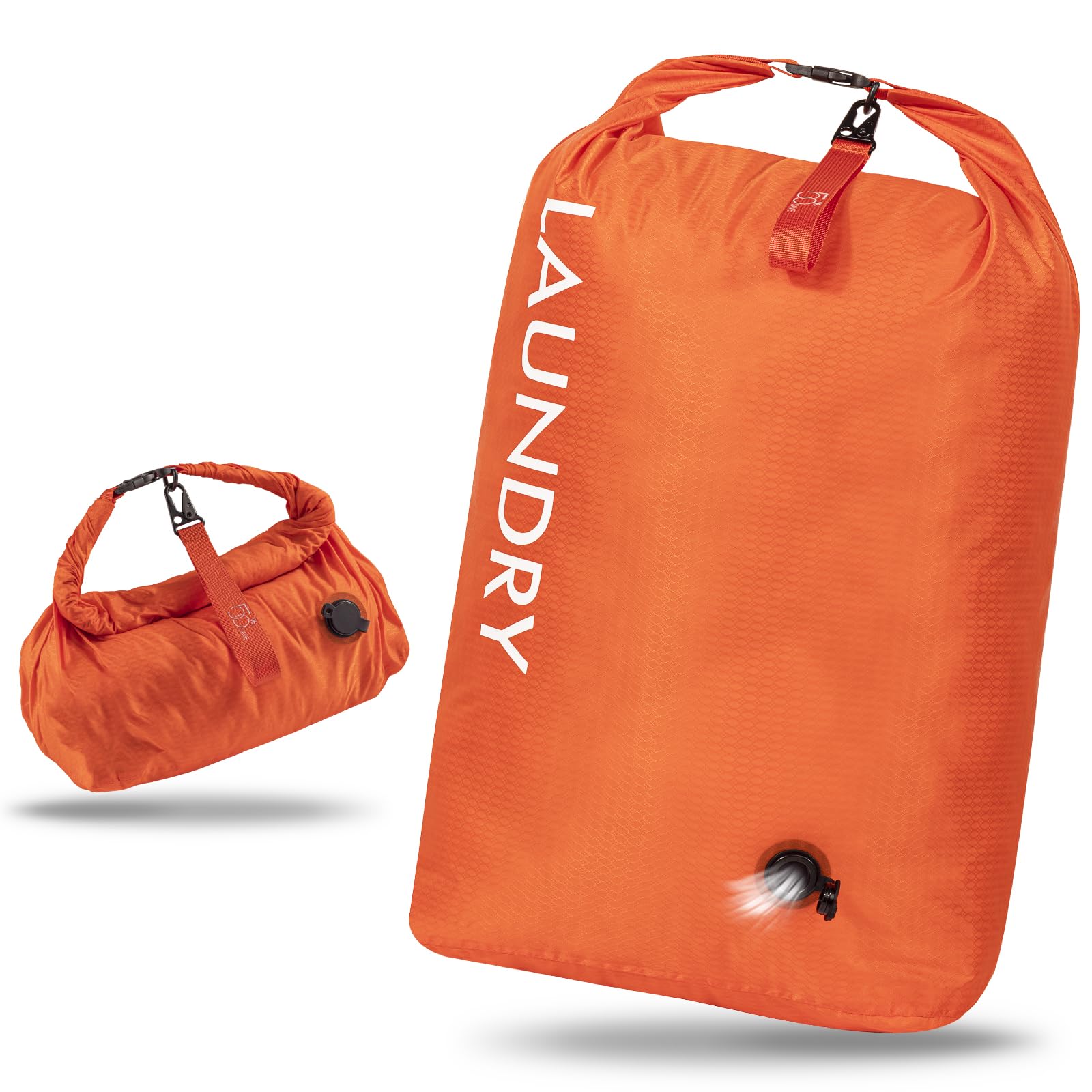 CANBOX Travel Laundry Bag, Vacuum Compression Dirty Clothes Travel Bag, Waterproof Wet/Dry Space-Saving Laundry Storage Organizer, Smell Proof Storage Bag for Clothing, Swimming, Yoga, Gym, Camping