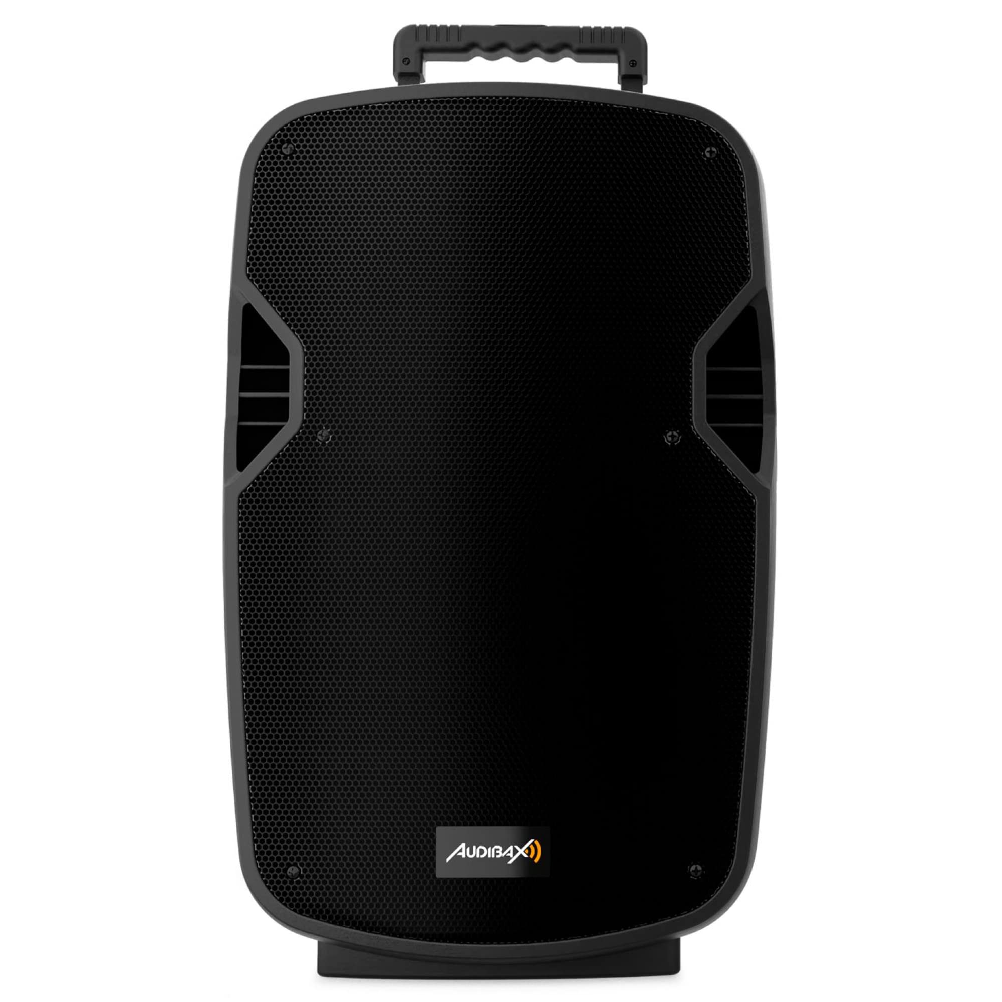 Audibax Denver 12 Altavoz Activo PA 12” con Batería, Ruedas + 2 Micros Inalámbricos Mano