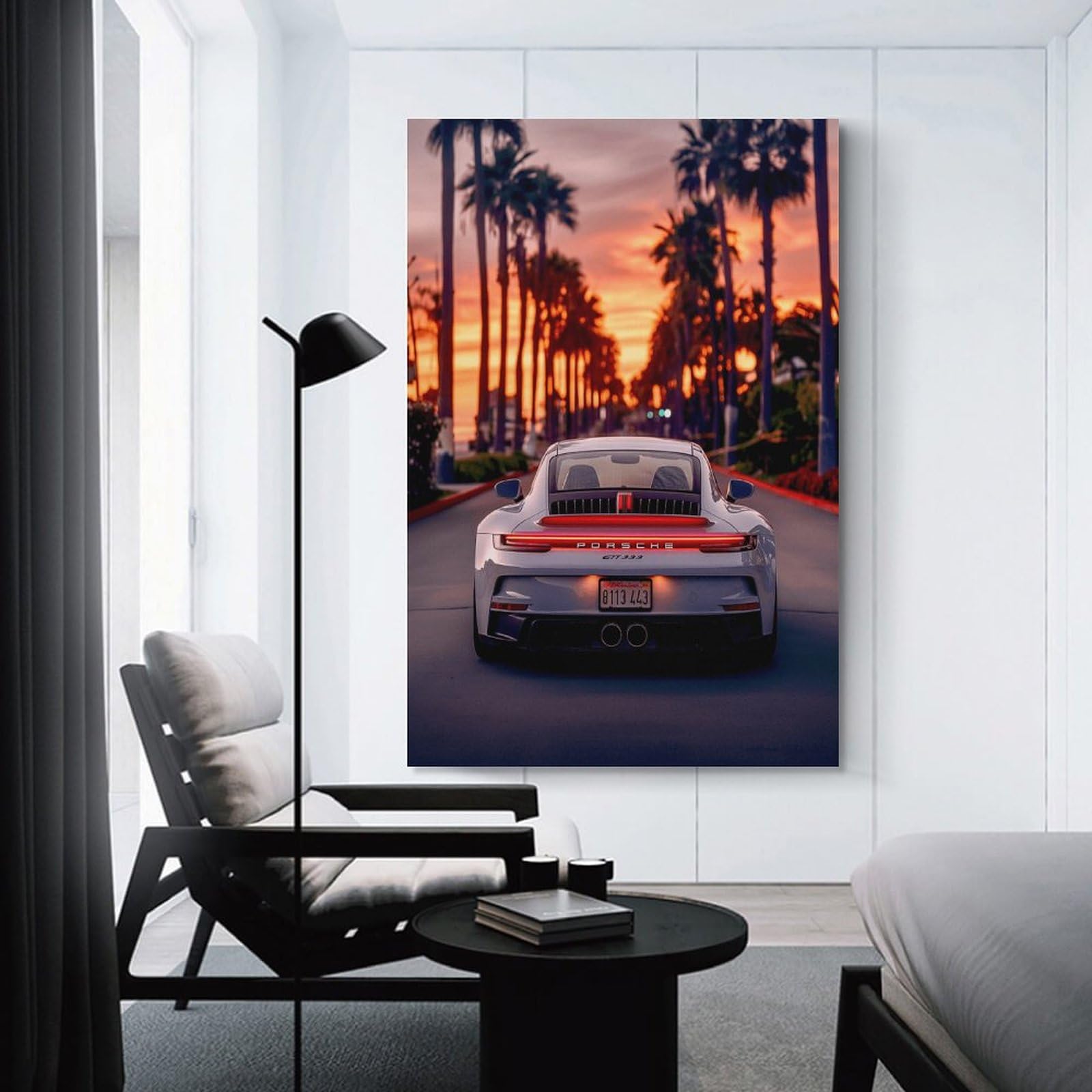 Amazon.co.jp: ポルシェ911車ポスター、夕焼けの風景 (9) 印刷