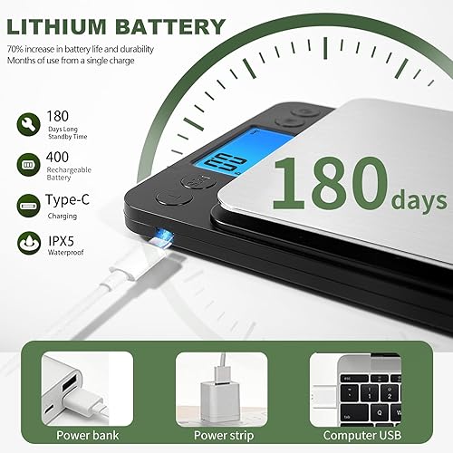 Miniatura 3 de MEIYA Báscula de alimentos gramos y onzas, báscula digital de cocina de tamaño grande para cocinar hornear, escala de gramos de alta precisión de