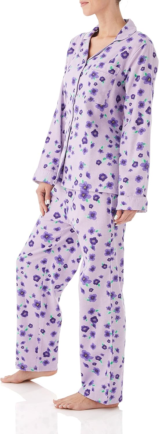 AmeriMark Women Flannel Sleepwear – Cotton 2-PC Pajama Set for Sleeping Lounge Nightwear – Soft Top and Pants Loungewear PJs - Image 3