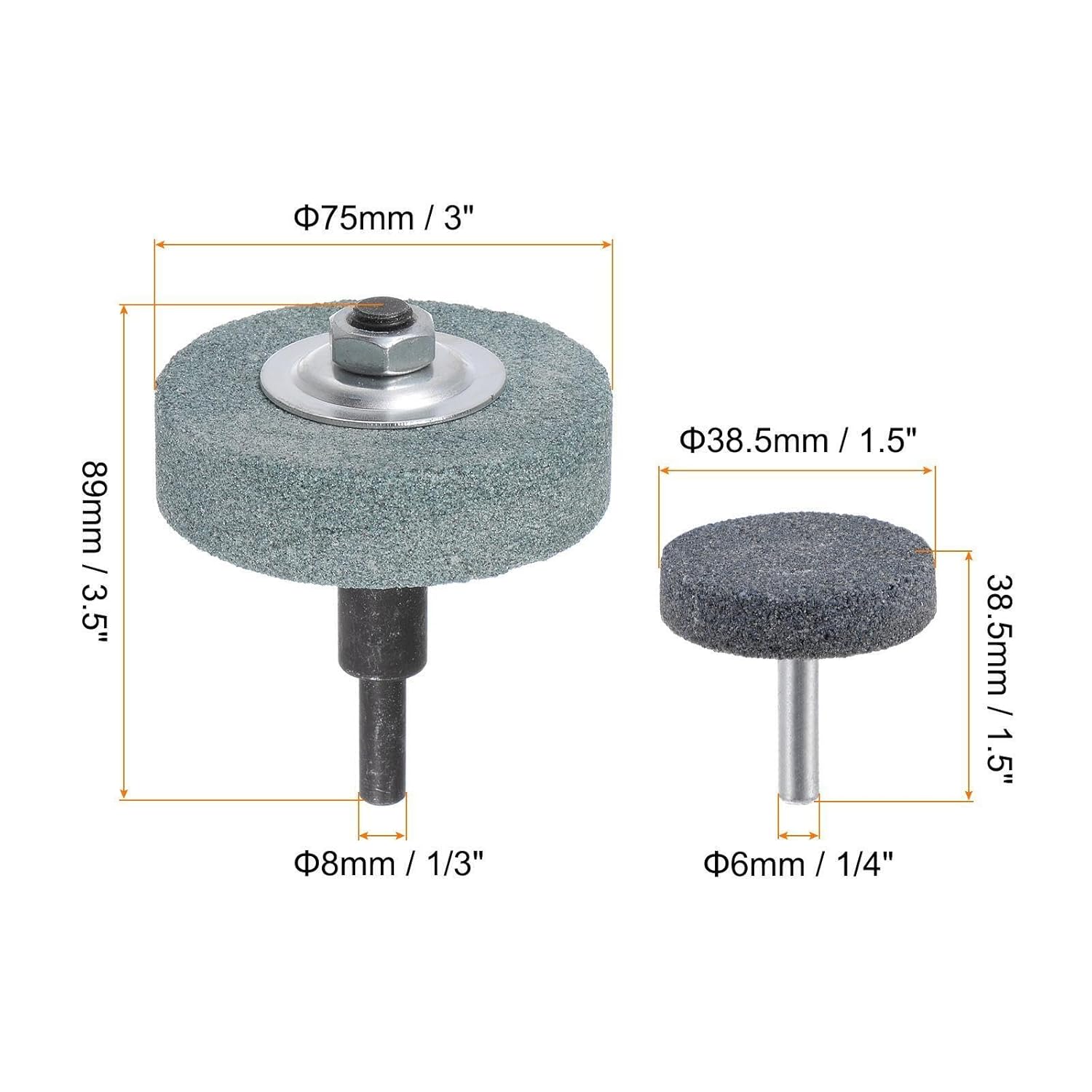 Tool Parts and Accessories Mounted Grinding Stone 1.5-inch & 3-inch Dia Silicon Chloride Grinding Wheel (#CN-140824-10785)