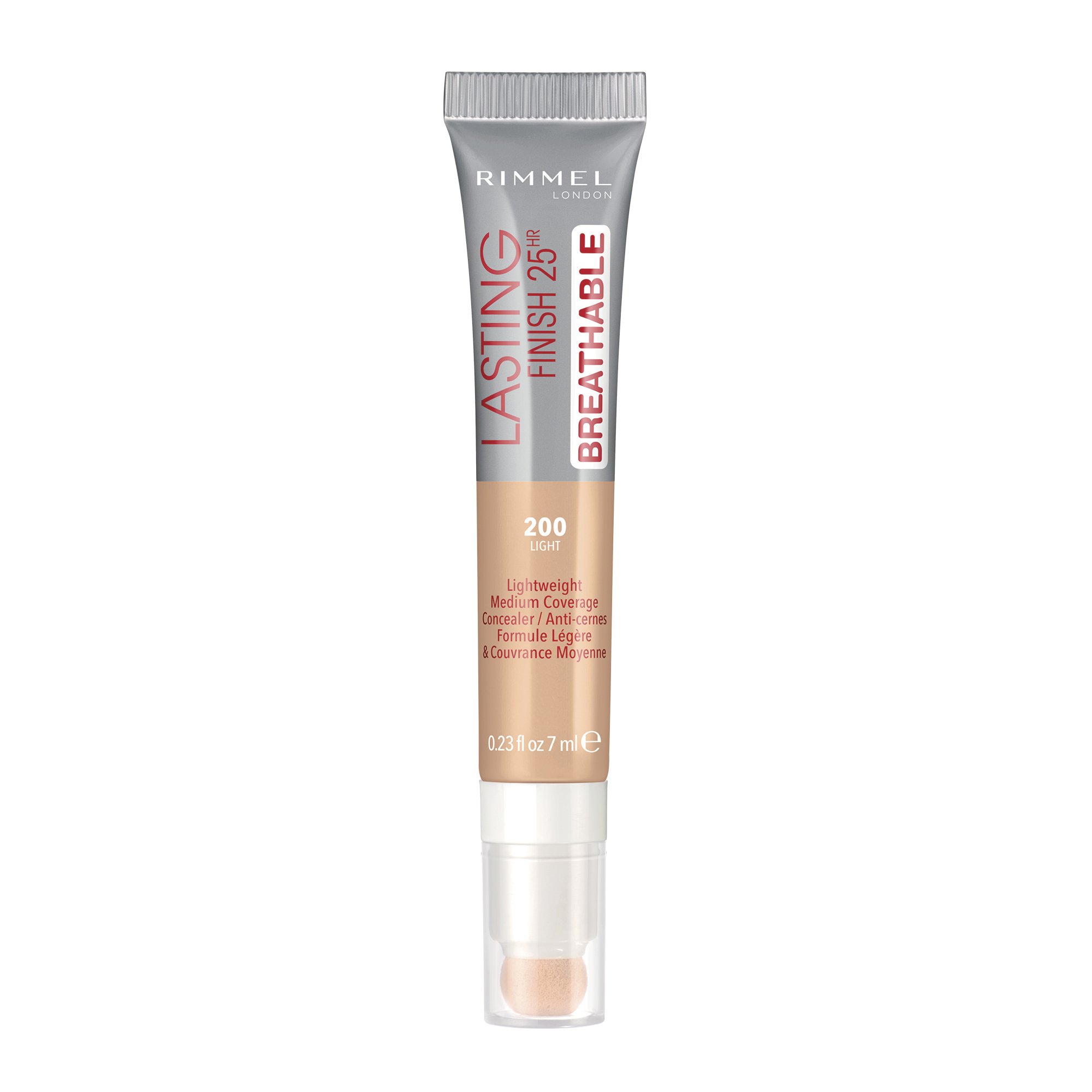 RimmelLondon, Lasting Finish Breathable Concealer, Shade 200, Light