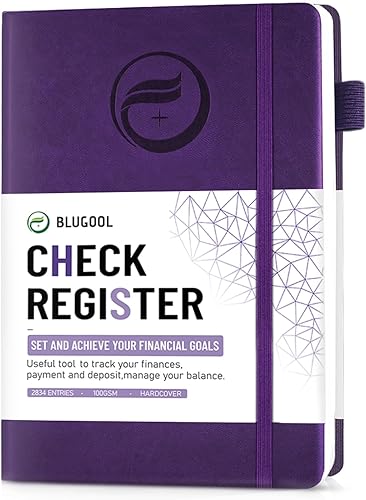 Registros de cheques para chequera personal, registro Blugool de cheques con registros de cheques y transacciones, libro de registro de contabilidad
