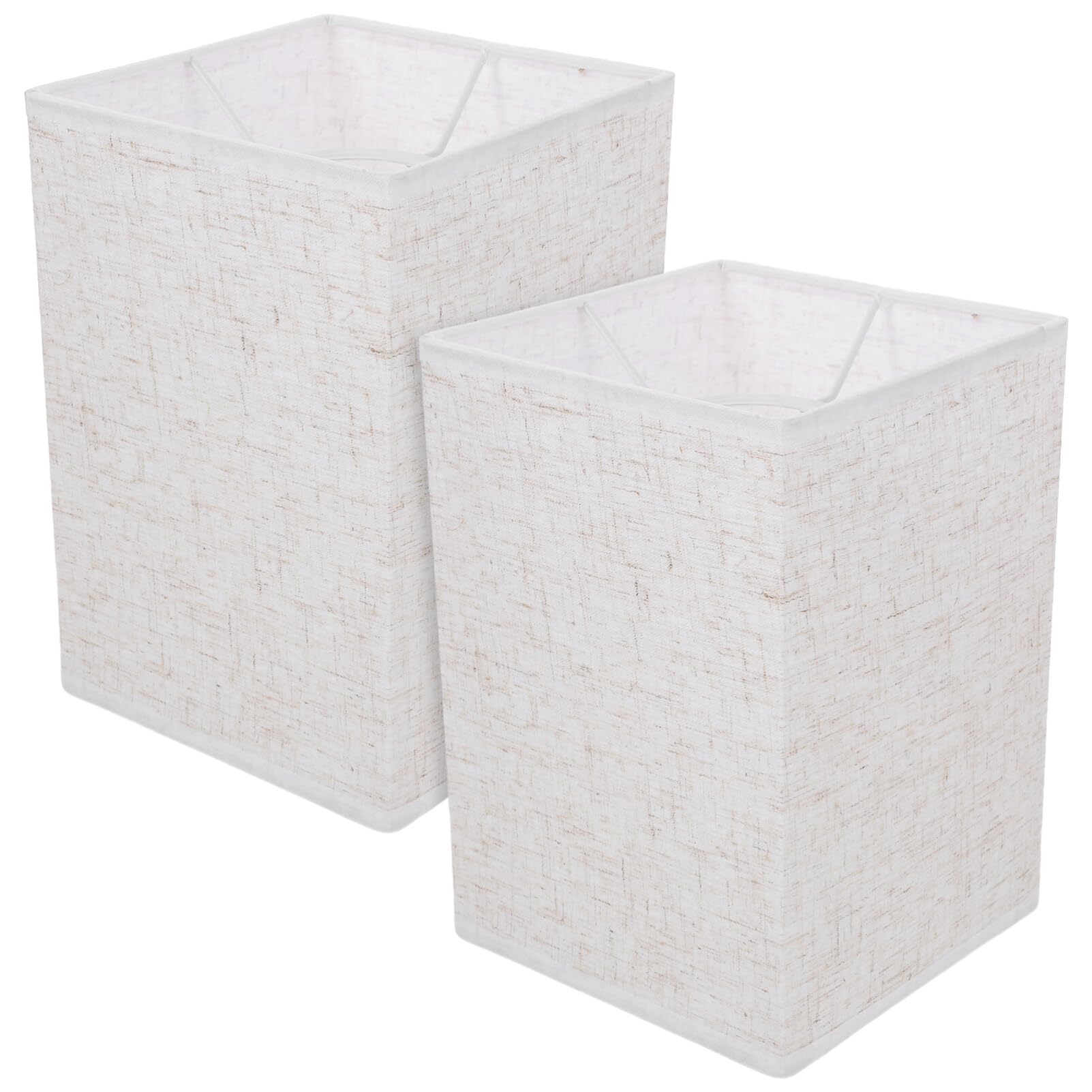 Pantalla de lino E27: 2 Piezas Pantallas De LáMpara De Mesita De Noche Modernas De Lino, 20X14X14 Cm, FáCil InstalacióN, Ideal Para LáMparas De Techo, Pared, Mesa Y Pie