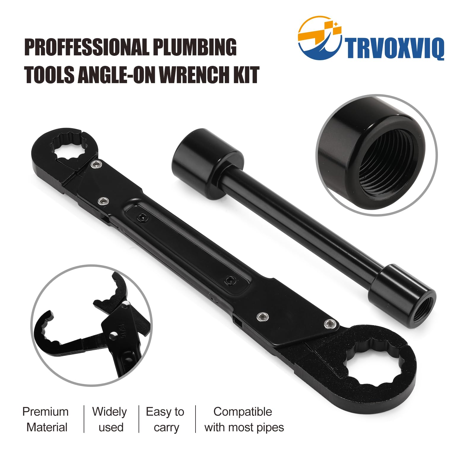 Kit di chiavi ad angolo di arresto per idraulici, strumenti per l'installazione di nuovi arresti angolari di compressione e rimozione di anelli di compressione, installazione dado di