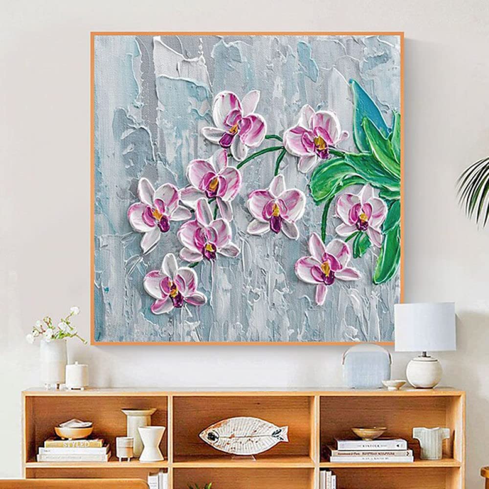 Tableau fleur rose fait main texture 3D : une œuvre d'art poétique pour sublimer le salon