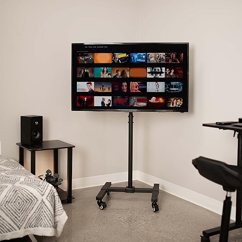 Miniatura 7 de VIVO - Soporte de TV de piso de altura ajustable, para pantallas planas de plasma, LCD o LED de 13 a 42 pulgadas Soporte de suelo portátil