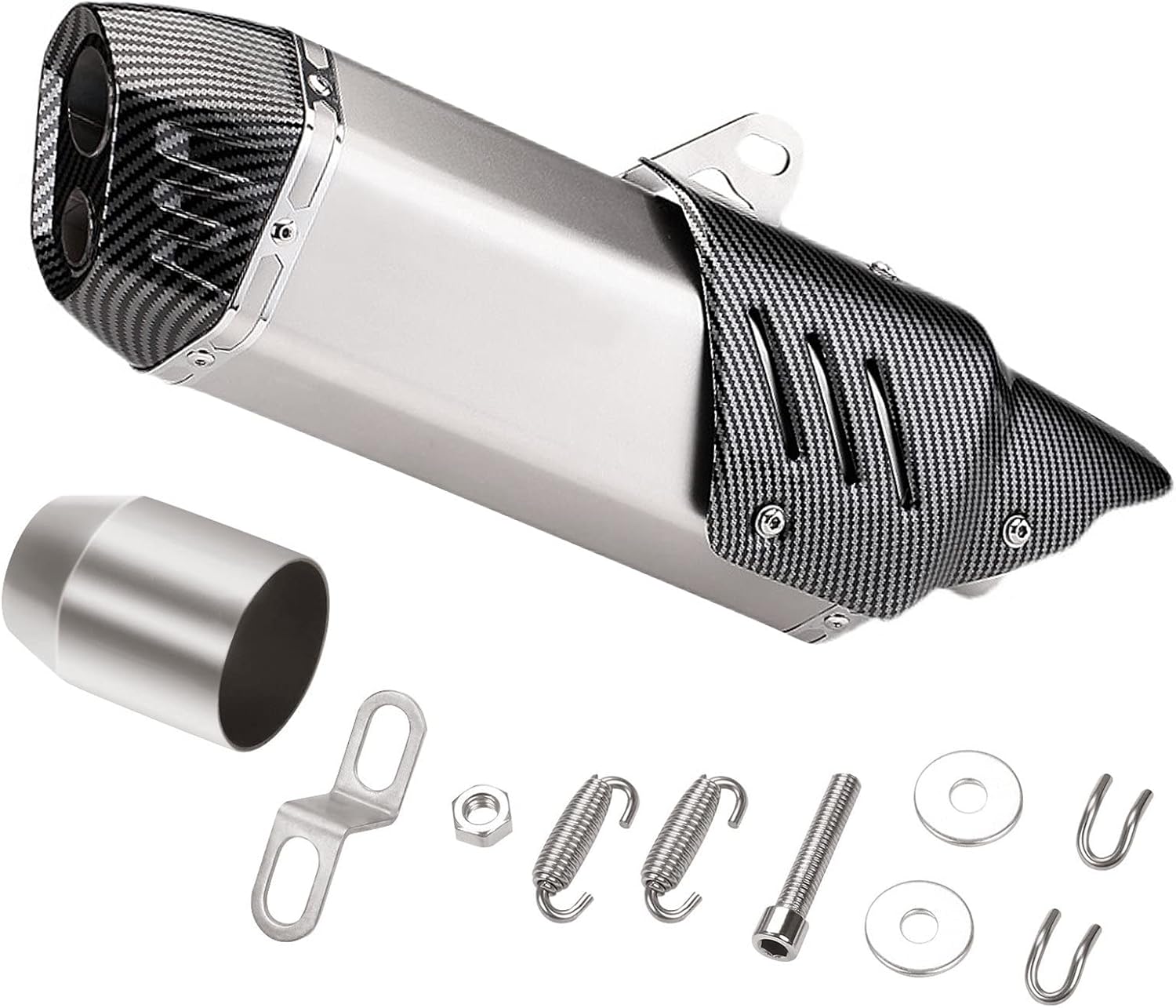 Universal 1.5" 2" Inlet Slip On Exhaust Muffler Baffle Without DB Killer for Dirt