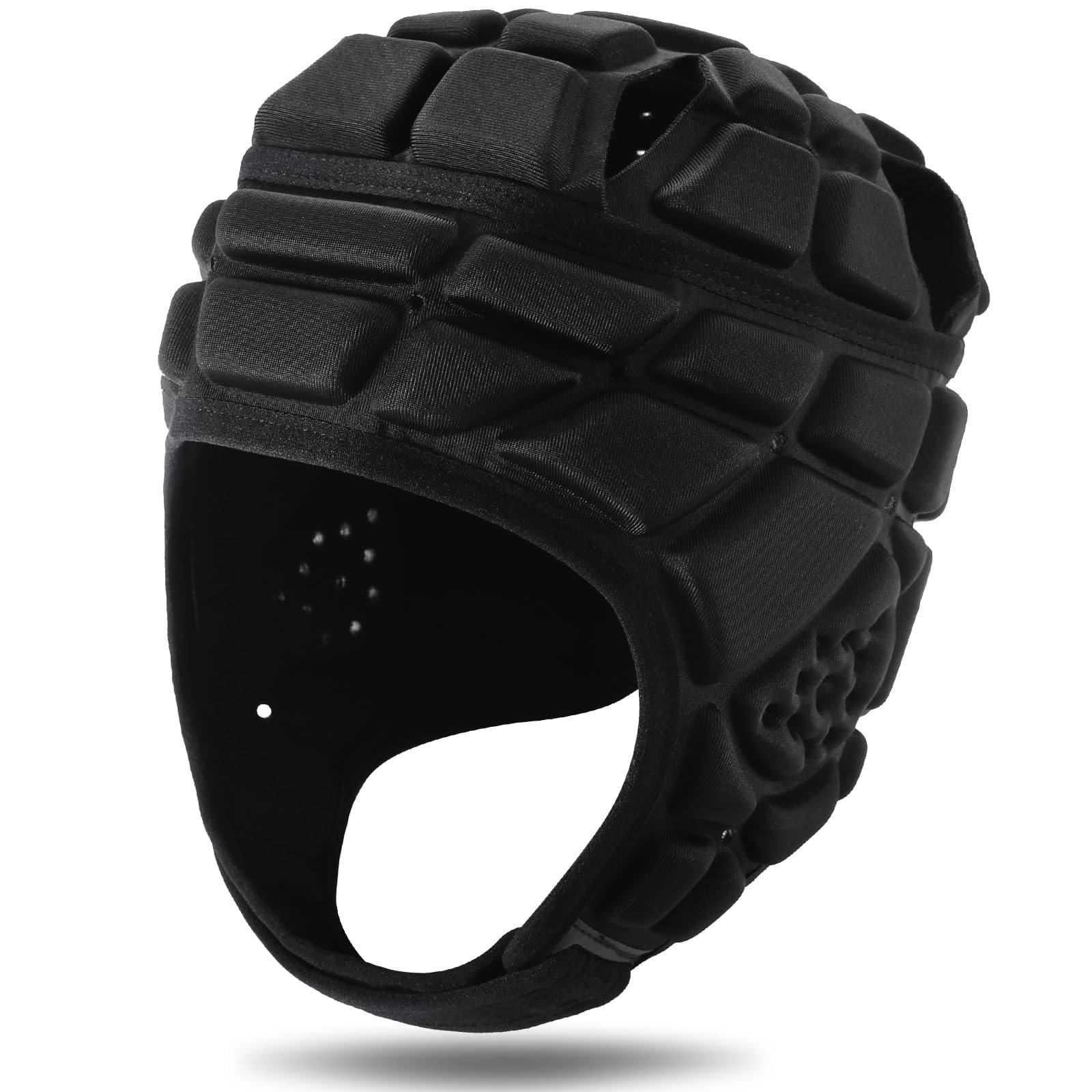 THE WHITE SHOP Soft Shell Helmet 7v7 Flag Football Helmet Scrump Cap Soft Padded Rugby Helmet Headguard Adjustable Breathable EVA Foam Impact Resistant for Youth Adults