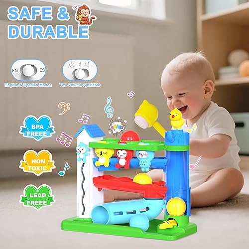 Miniatura 6 de Juguete musical para niñas y niños de 1 a 2 años - Tablero Montessori ocupado y juguete de gota de pelota