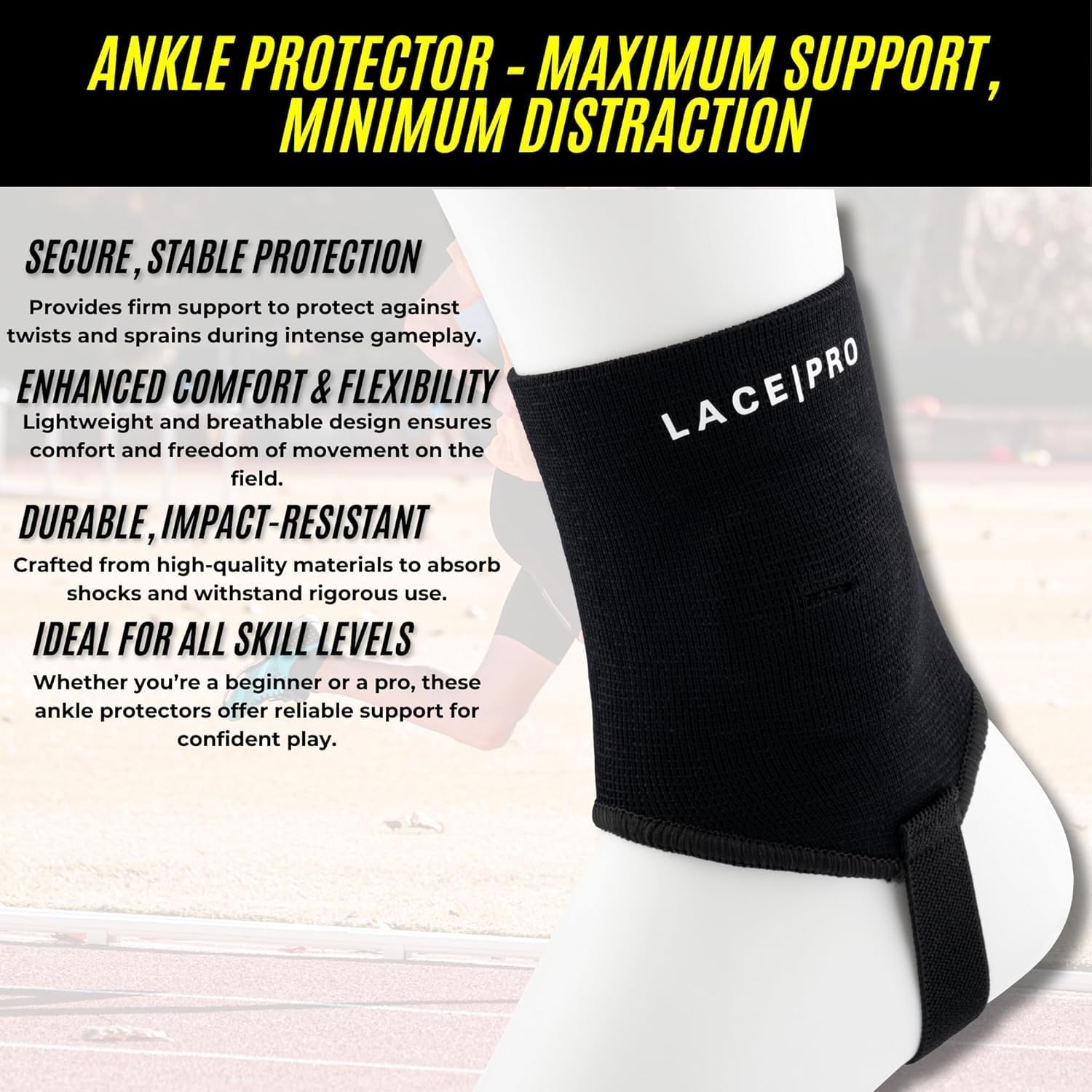 Ankle Guards for Soccer - Ankle Support for Soccer & Football - Flexible Ankle Guards for Athletes - Soccer Ankle Protector - Unisex Ankle Pads for Protection & Support