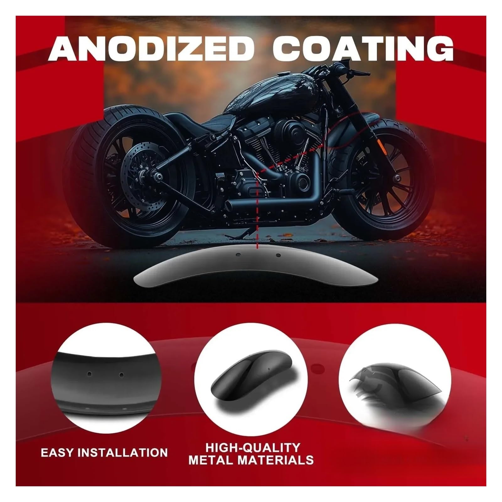 Parafango Anteriore Corto Per Moto Protezione Per Fuoristrada Nero Per Ha&rley Sportster XL 48 Forty Eight 2010-2017 componenti parafangos