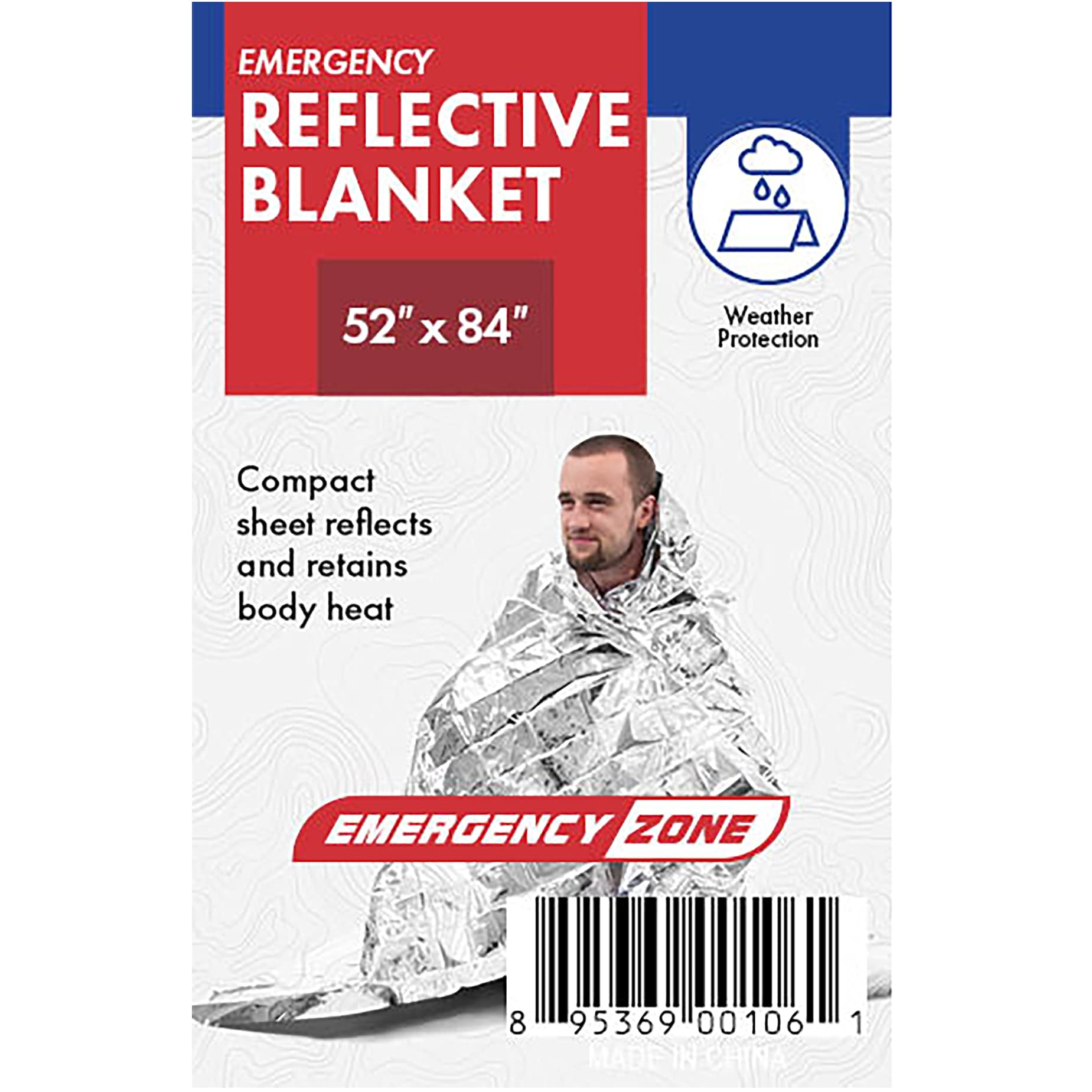 Emergency Zone Emergency Reflective Blanket, Brand, 1, 5 and