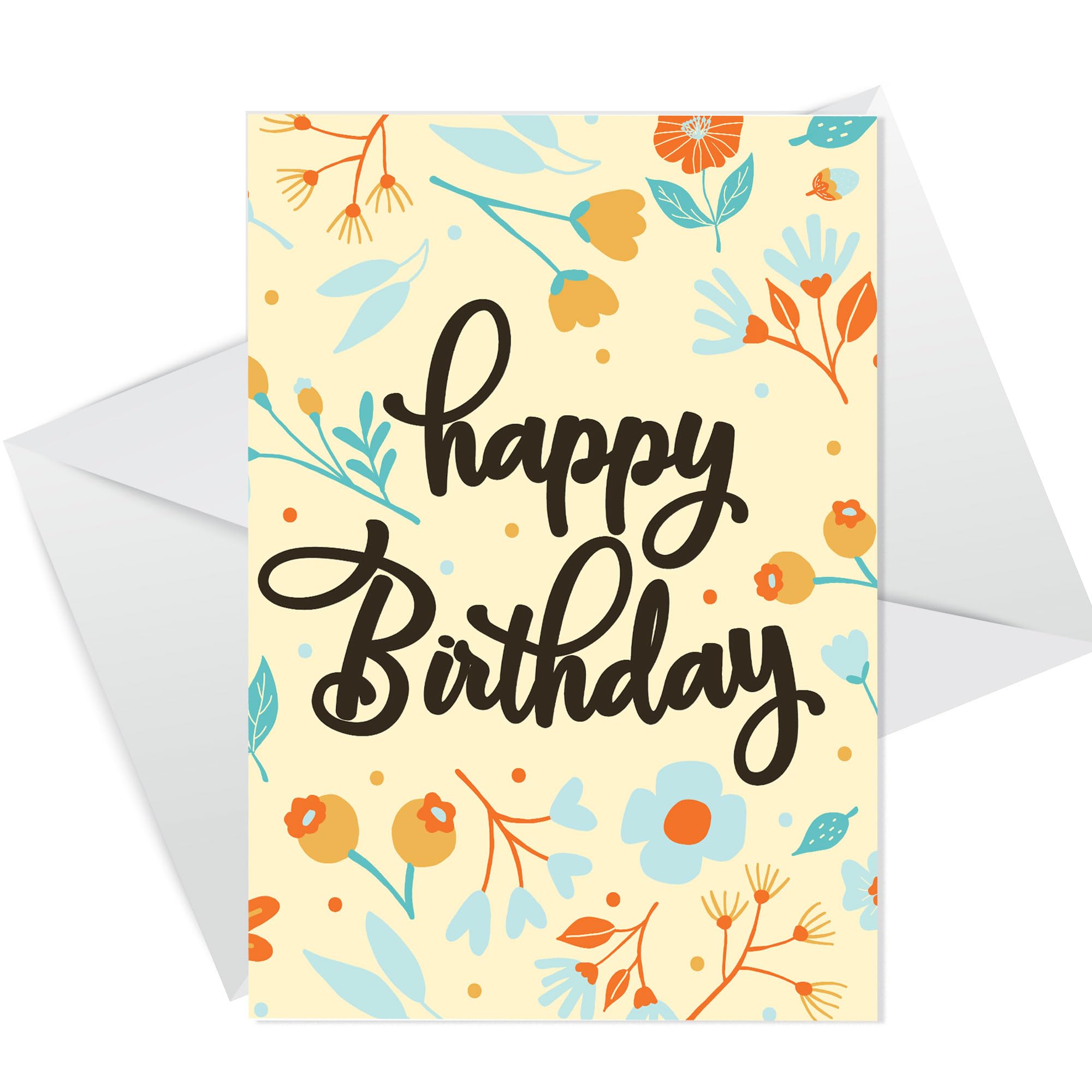 RED OCEAN Happy Birthday Cute Floral Birthday Card For Her Mum Daughter Sister Nan Best Friend