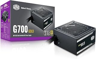 Cooler Master G700 Gold Power Supply, 700W 80+ Gold Efficiency, Intel ATX Version 2.52, Fixed Flat Black Cables Quiet HDB Fan, 5 Year Warranty