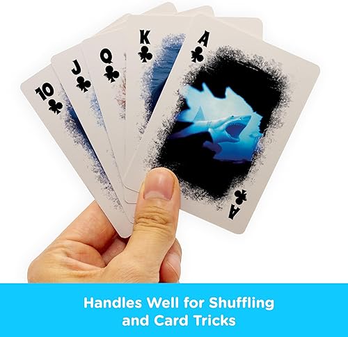 Miniatura 4 de AQUARIUS Jaws Playing Cards - Baraja de cartas con temática de mandíbulas para tus juegos de cartas favoritos, mercancía y coleccionables de Jaws,
