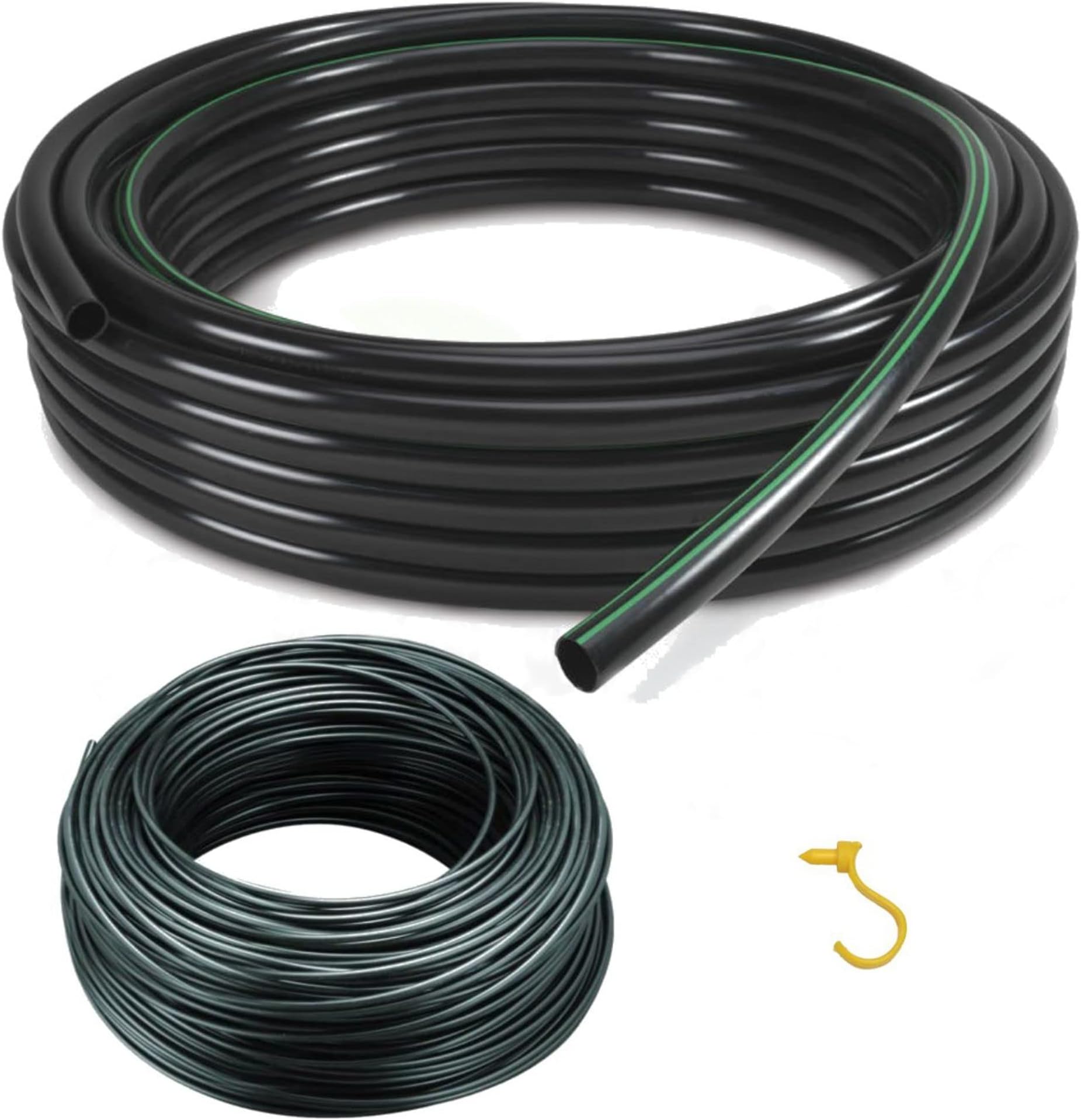 DASHANTRI Drip Irrigation Accessories |Drip Irrigation Hose Pipe | 16 mm and 0.4 cm | 25m Each Pipe, Black, Standared