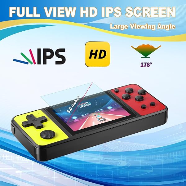 Videogiochi portatili a 32 bit per bambini con 139 videogiochi integrati, schermo IPS da 3 pollici, ricaricabile, portatile, gioco arcade, giocattolo elettronico per ragazzi e ragazze, regalo - 3