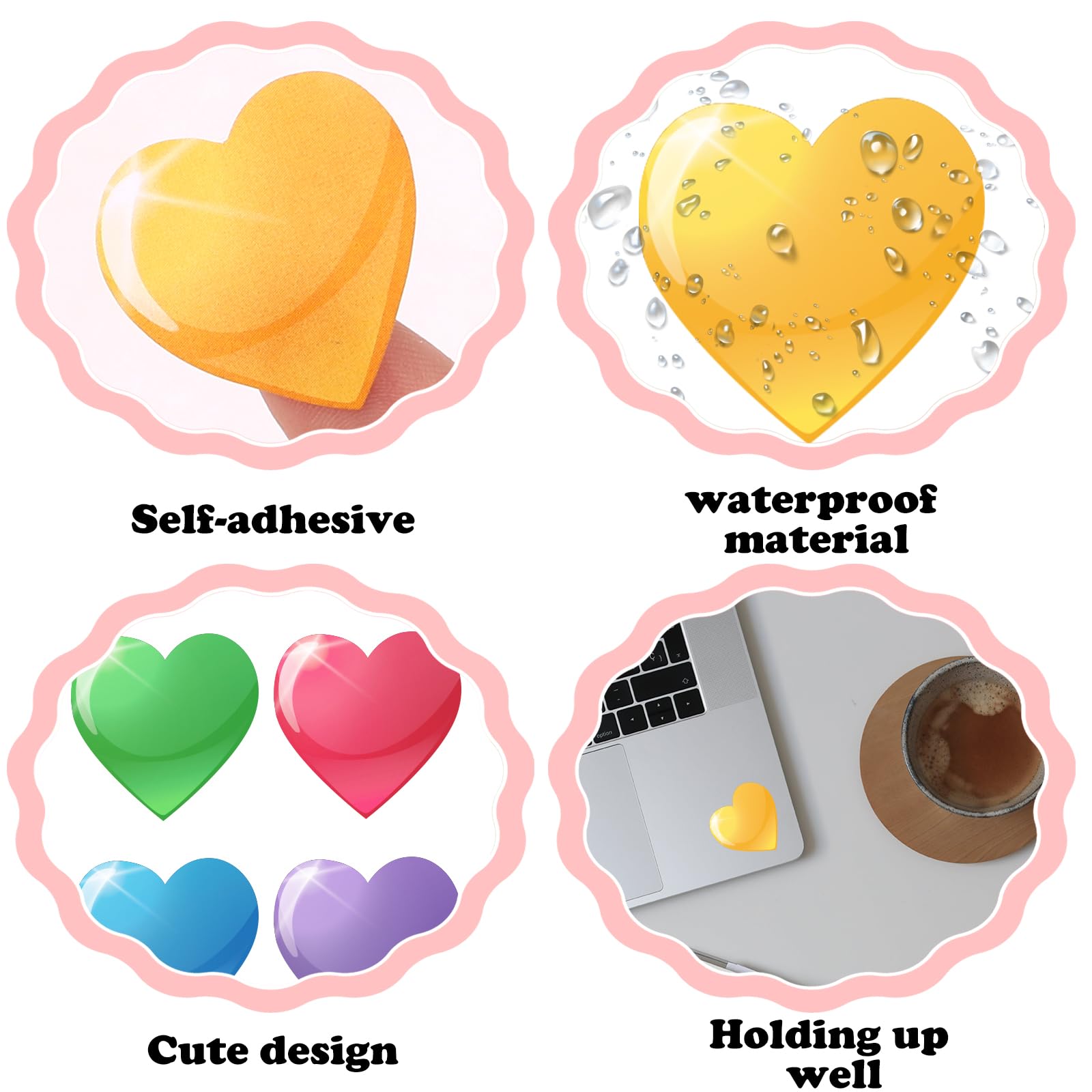 Rode Hartvormige Stickers, 500 Stuks, 2,5 Cm Grote Hartvormige Stickers Hartetiketten Bruiloften