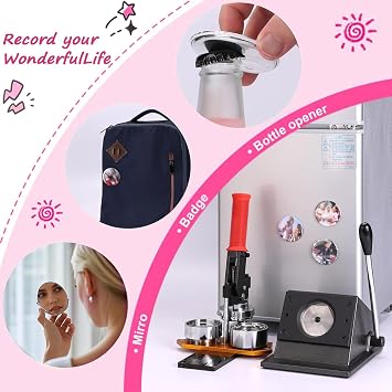 Fridge Magnet Maker 2.28 Inch (58mm) Magnet Maker DIY Magnet & Badge & Bottle Opener & Mirror(Press Machine Sets)