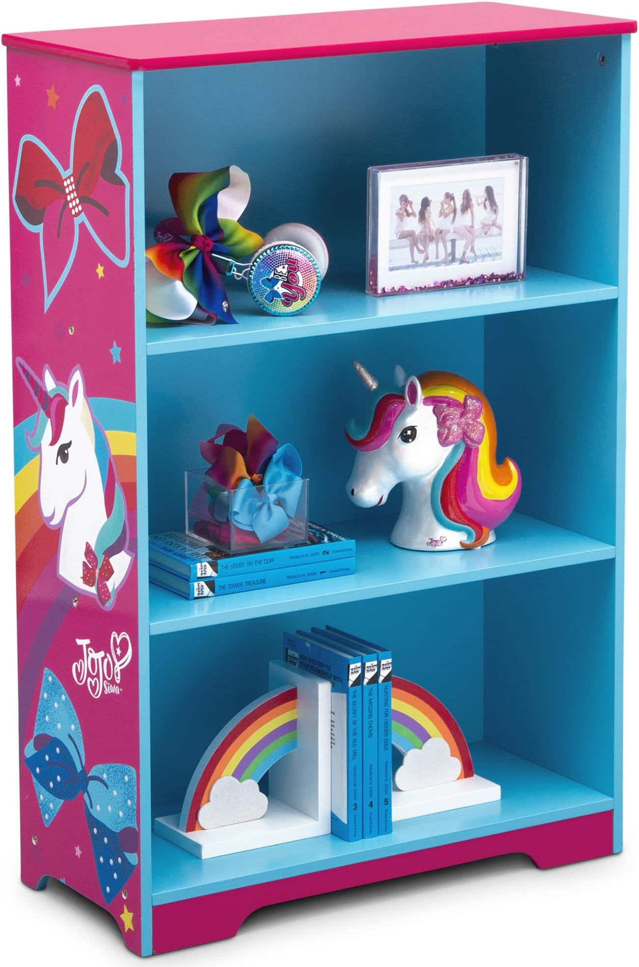 Delta Children Deluxe 3-Shelf Bookcase - Ideal For Books, Decor, Homeschooling & More - Greenguard Gold Certified, Jojo Siwa