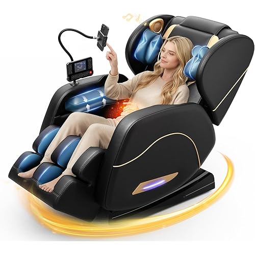 Megashock SL Track 2026 Massage Chair Full Body, Zero Gravity Massage Chair with Back Heat, 12 Fixed Rollers, Foot Massage, Airbag Massage and Bluetooth Speaker for Home and Office