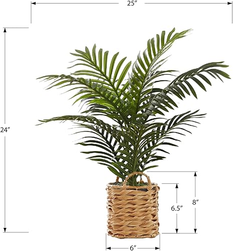 Miniatura 6 de Monarch Specialties I 9503 Planta artificial, 24 pulgadas de alto, palma, interior, falsa, falsa, mesa, suelo, vegetación, maceta, tacto real,