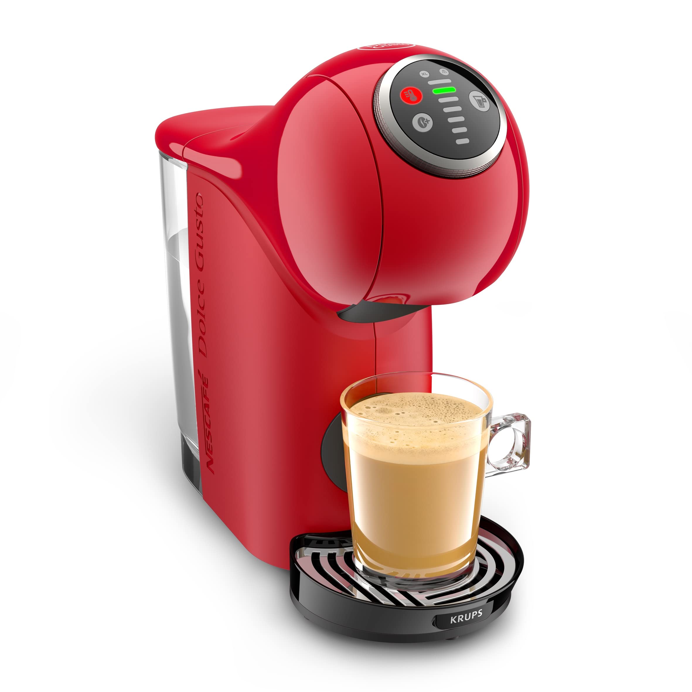 Krups Genio S Basic - Cafetera de cápsulas, capacidad 0.8 L, bebidas frías o calientes, modo Eco, pantalla táctil, 4 ajustes temperatura, compatible con Nescafé Dolce gusto, Pack 48 cápsulas
