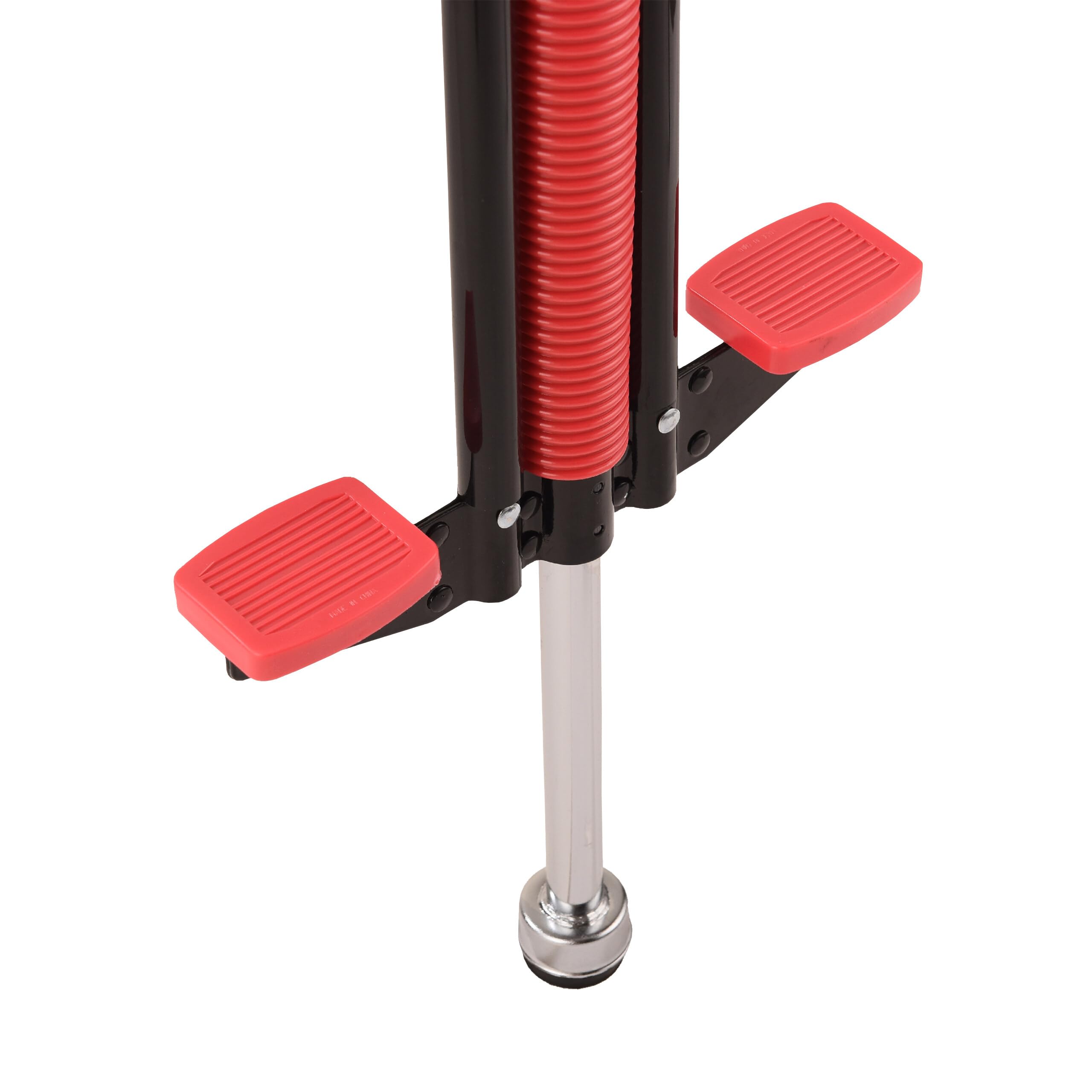 Relaxdays Pogo Stick für Kinder Springstock bis 60 kg Edelstahl rot