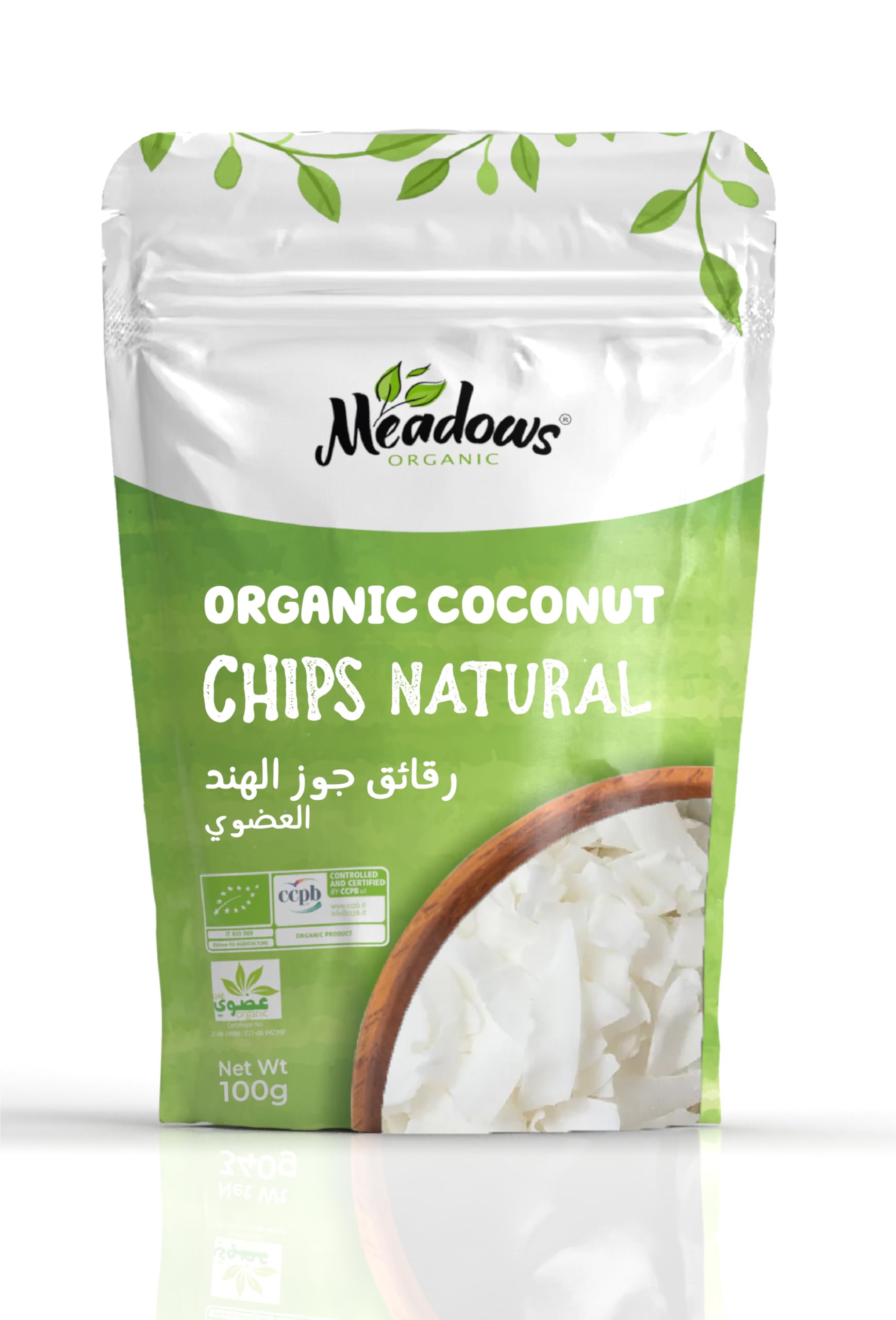 Gluten Free & Vegan Coconut Natural Chips 100g - Made with 100% Organic Coconut With No Added Preservatives. Provides a Good Source of Healthy Fats and Dietary Fiber