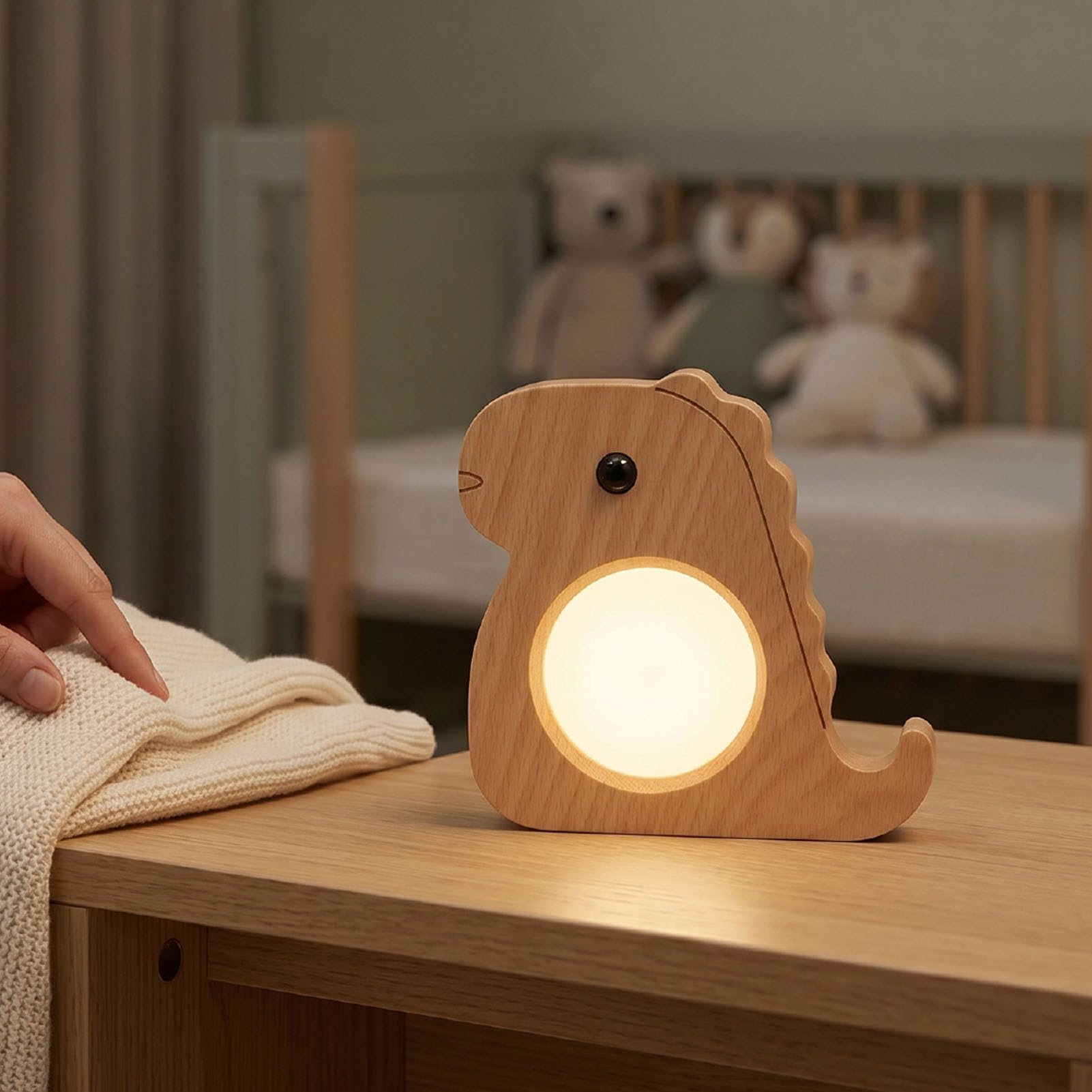 Luocute Luce Notturna con Sensore di Movimento in Legno, LED Bianco Caldo 3000K con Portata di Rilevamento di 3 Metri Ritardo di 15 Secondi per Camera da Letto Corridoio Camera dei Bambini