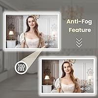 Vista 101 de WTTY LED Bathroom Mirror 32"x32" with Backlit and Front Light,Stepless Dimmable LED Mirror for Bathroom,Anti-Fog Lighted Bathroom Vanity Mirror