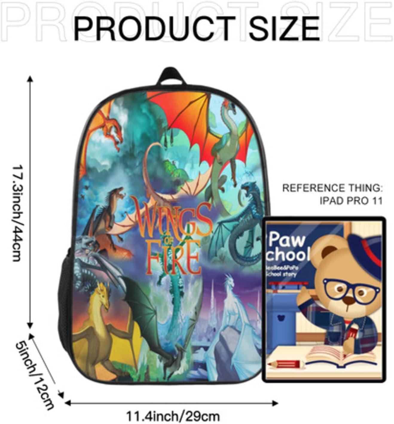 Premium Material Durable 17" Boys Girls Lightweight Large Capacity Simple Backpack Shoulder Bags
